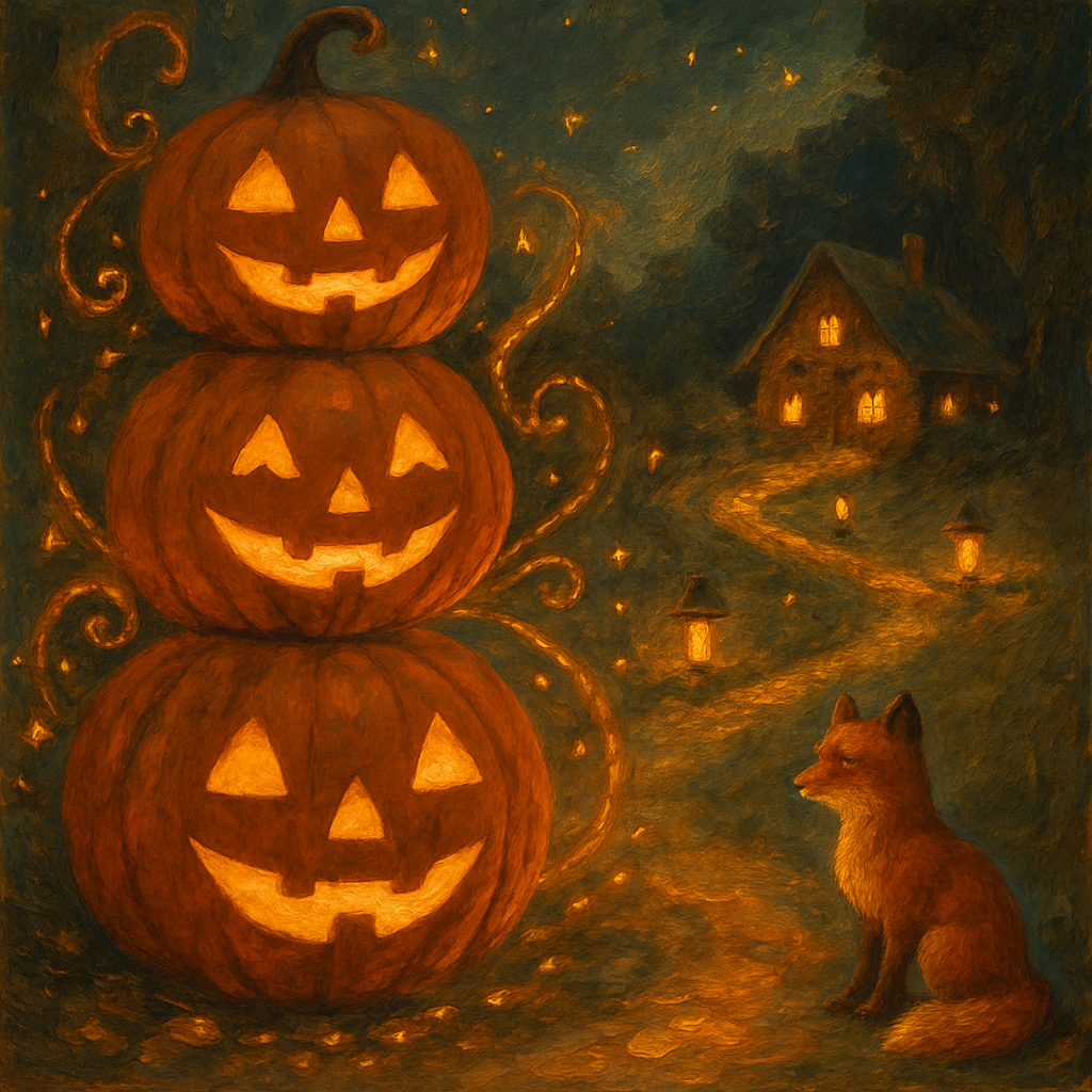Stacked Jack O Lanterns By Lantern Trail paint by color