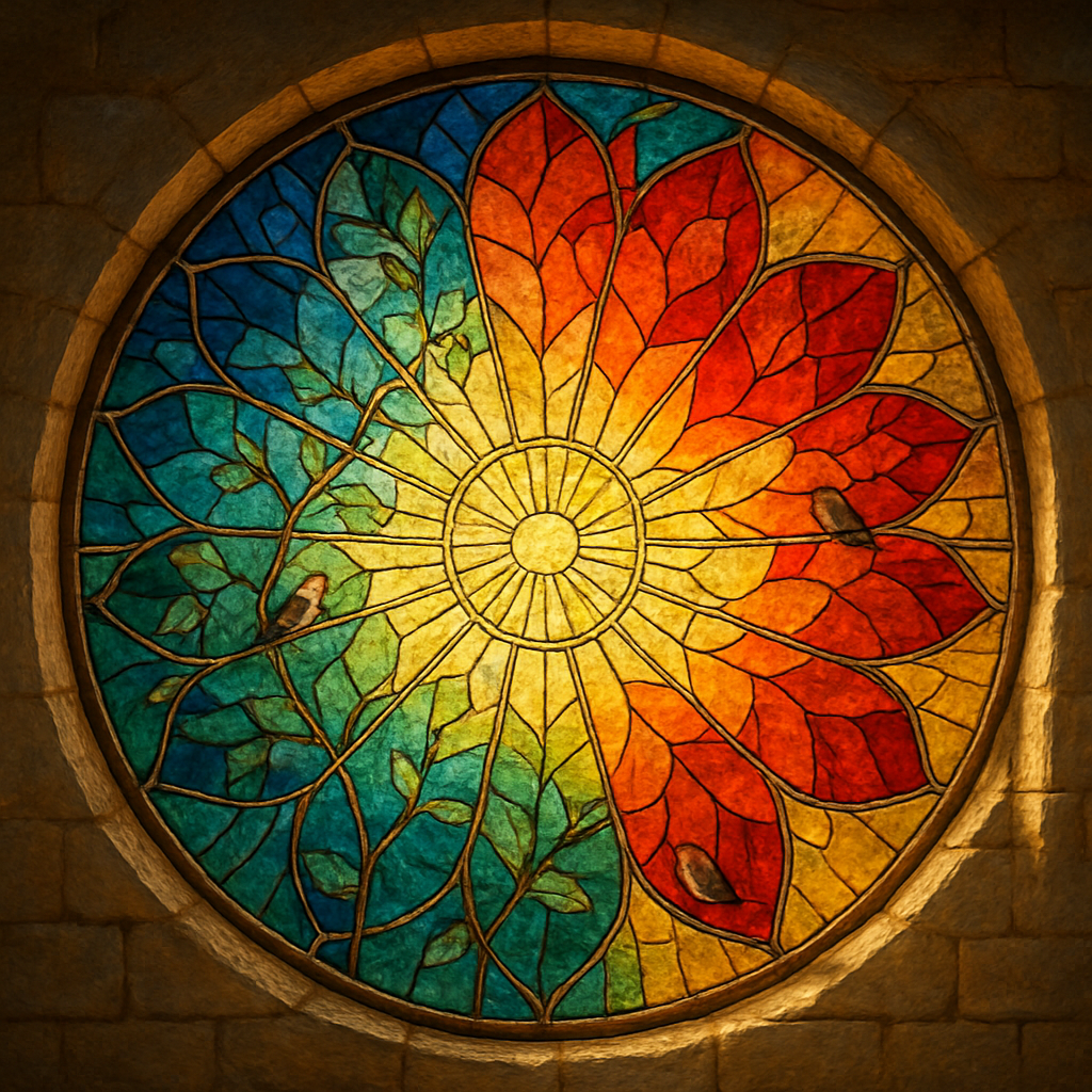 Stained Glass Dawn Bloom Paint by numbers art