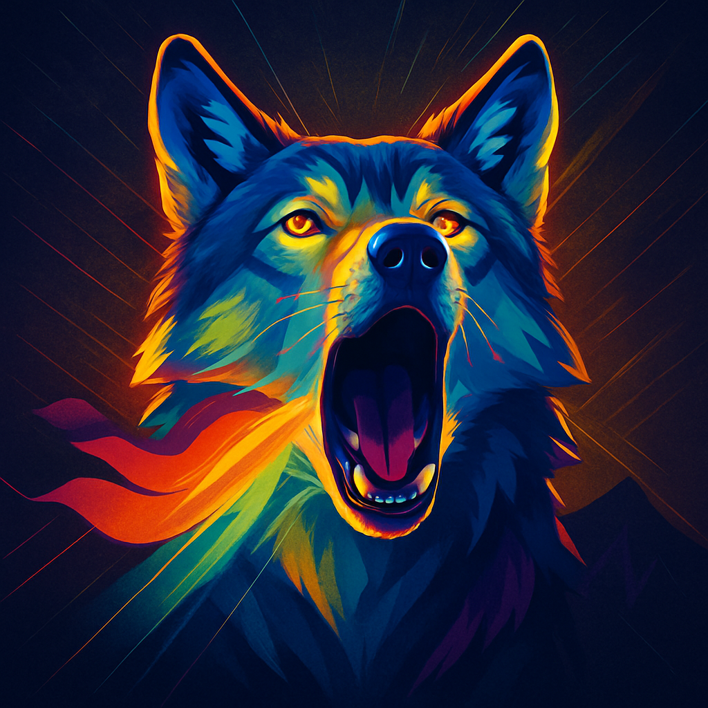 Prismatic Wolf Howl painting number kit