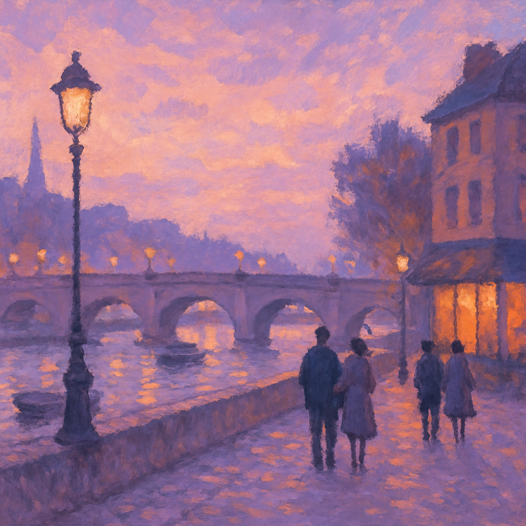 Lantern Bridge At Dusk Cozy View painting number kit
