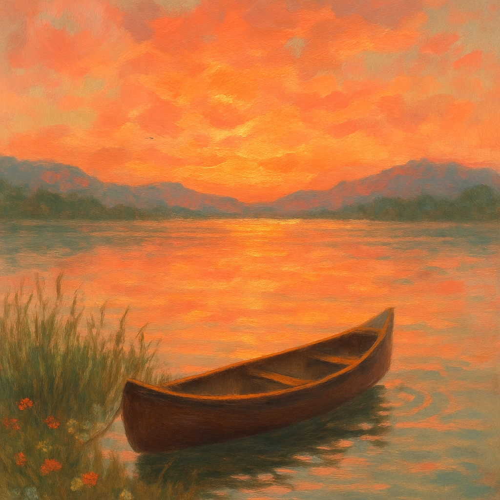 Sunset Canoe Hideaway painting number kit