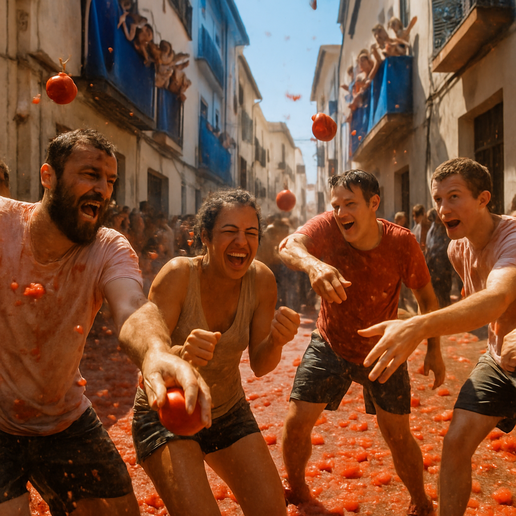 La Tomatina Tomato Throw Celebration painting number kit