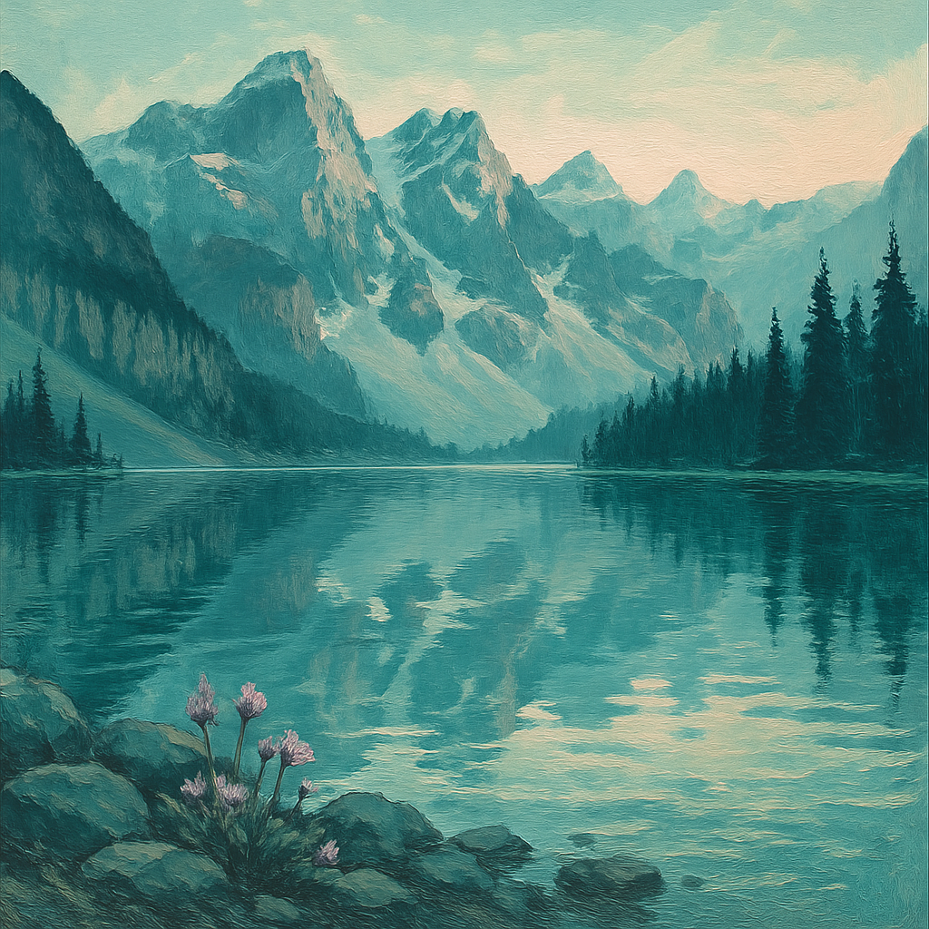 Mountain Lake Reflection Study DIY paint by numbers