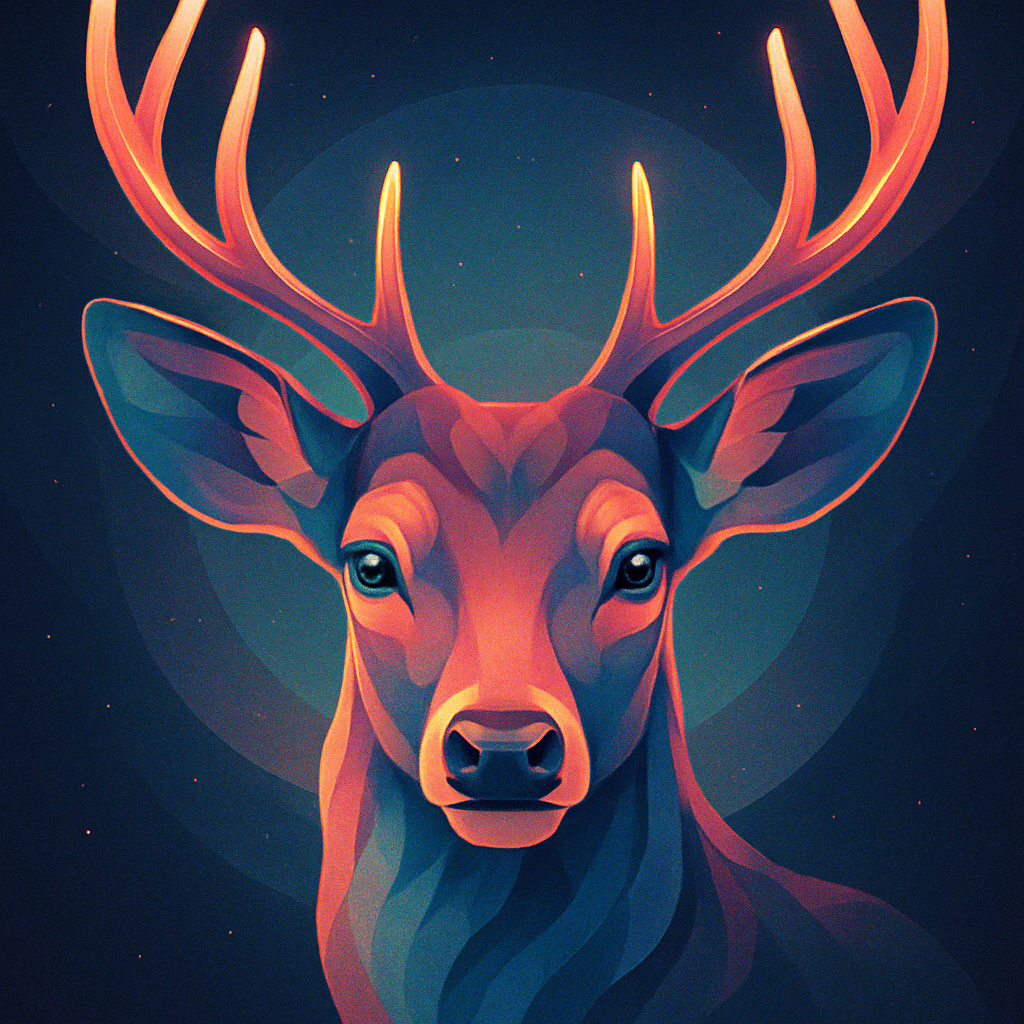 Cosmic Deer Reflection paint by numbers
