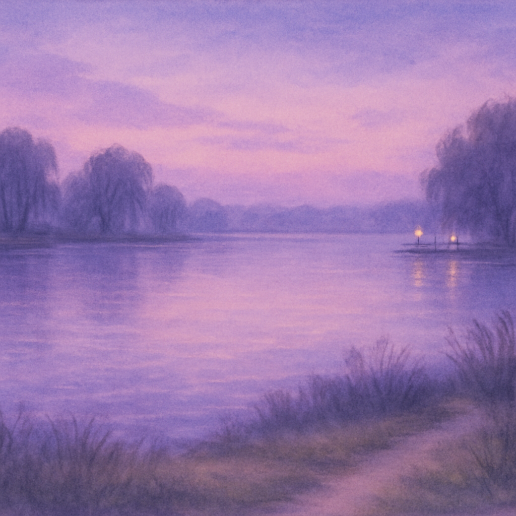 Lavender Dusk Lake View Number painting