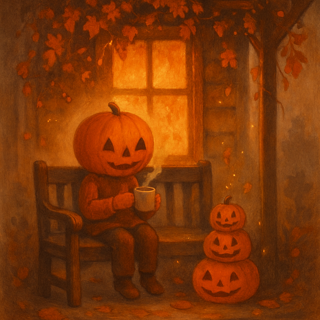 Cozy Autumn Porch With Tea And Pumpkins Paint by numbers art