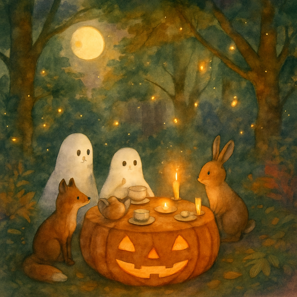 Enchanted Halloween Forest Tea Party Paint by numbers kits