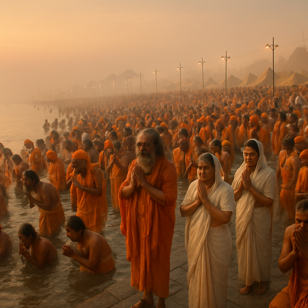 Kumbh Mela River Confluence Gathering Painting by numbers kit