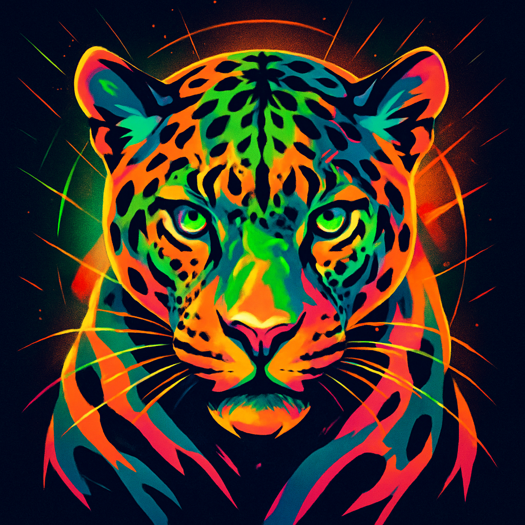 Electric Jaguar Pulse Portrait Numbered painting kits
