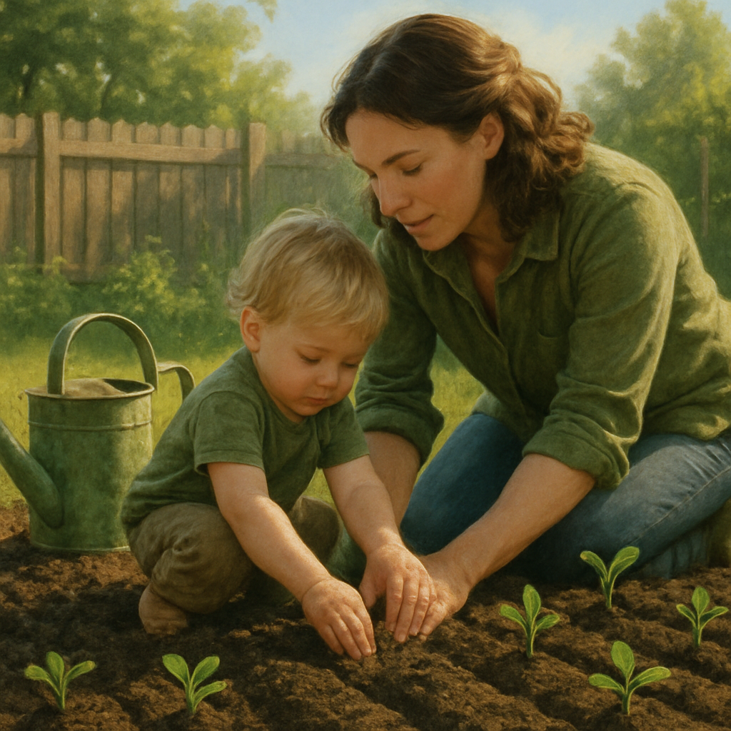Garden Planting Day With Mom paint by color