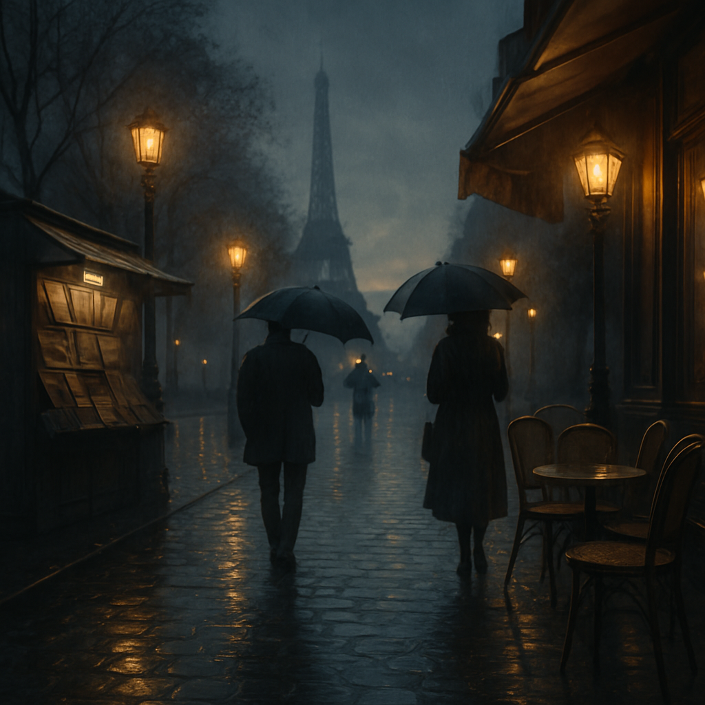 Paris Rain And Reflections Paint by numbers kits
