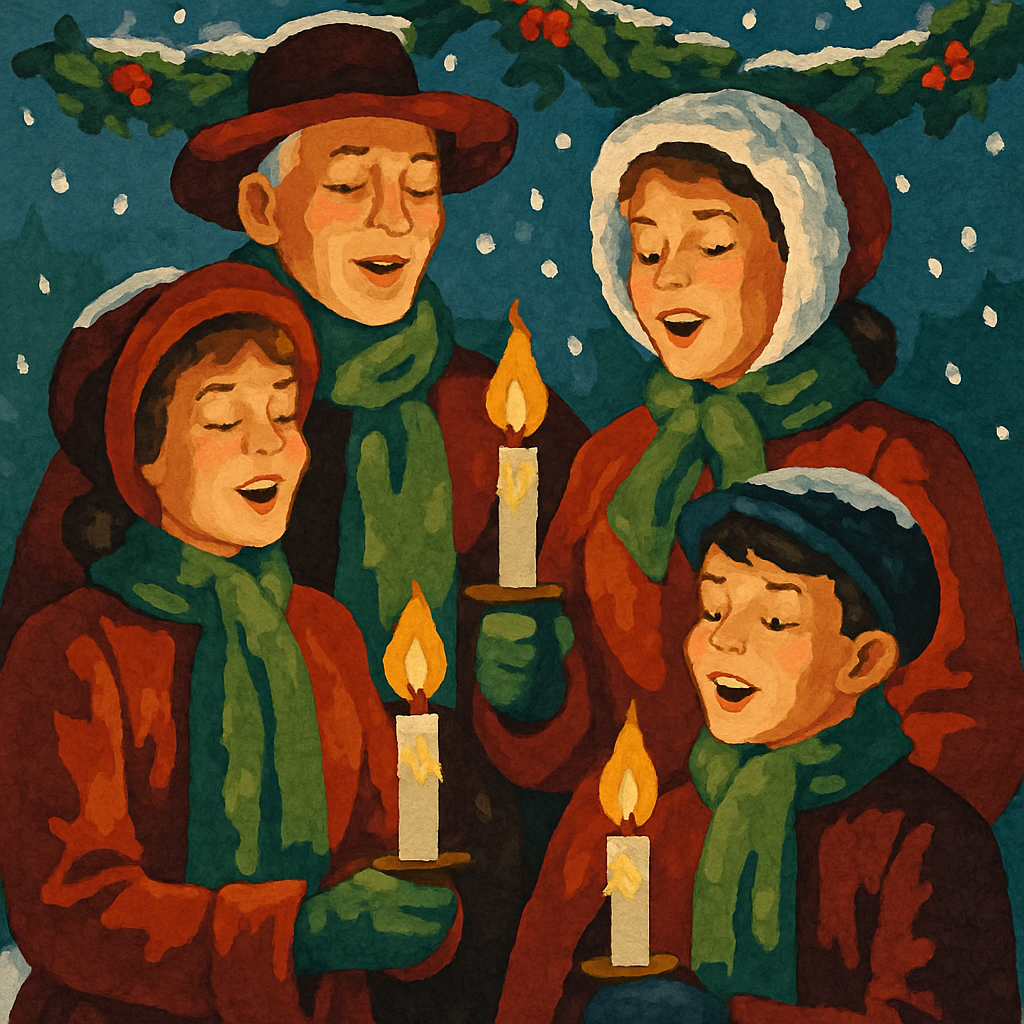 Candles And Caroling Cheer Paint by numbers kits