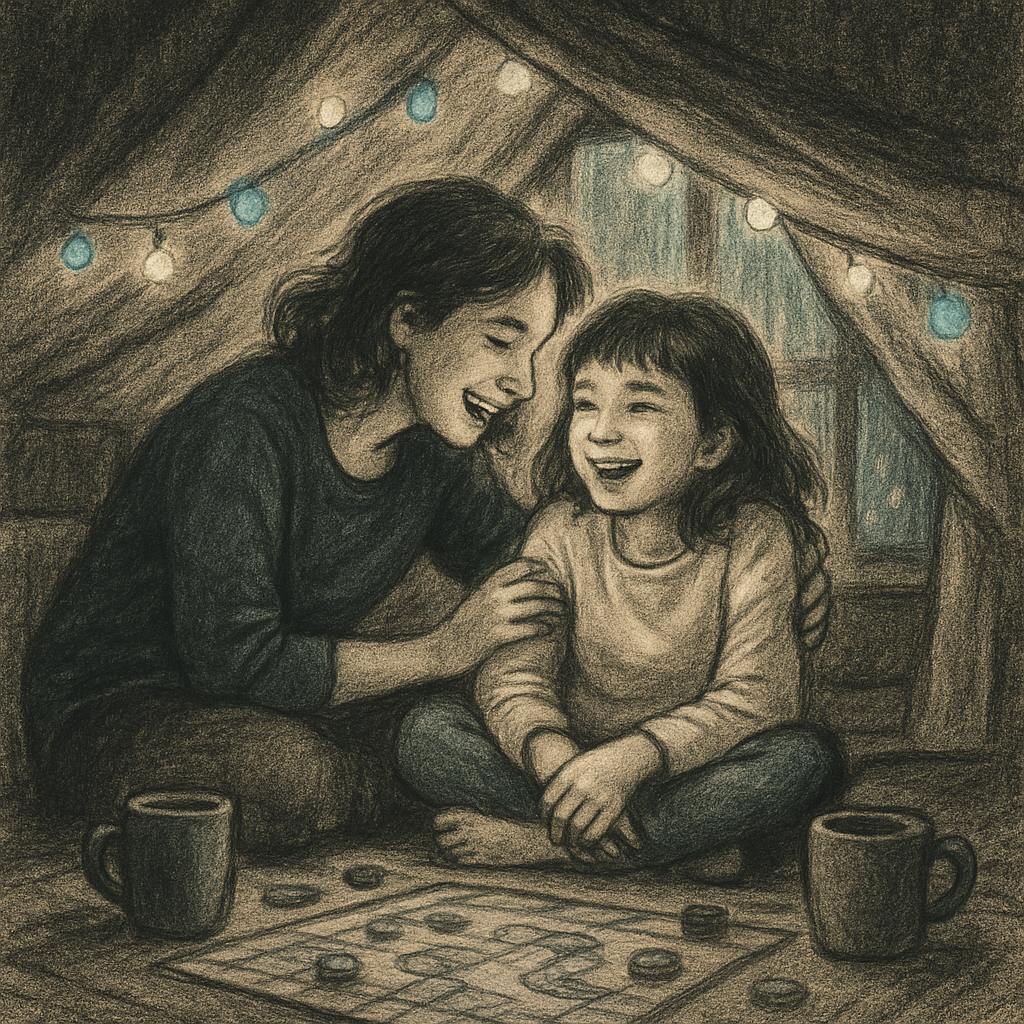 Rainy Day Fort With Mom Painting by numbers kit