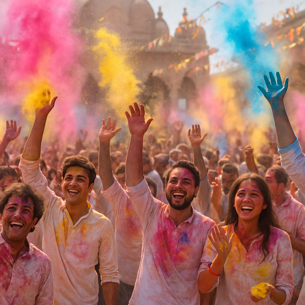 Colorful Holi Festival Powder Celebration Paint by numbers kits
