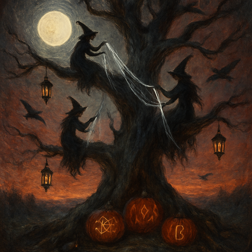 Twilight Witching Tree paint by number
