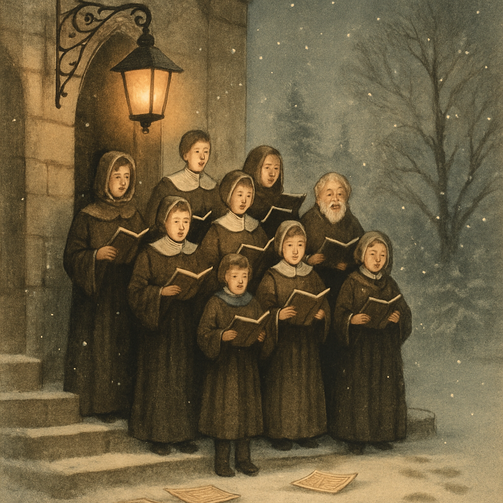Midnight Choir On Frosted Steps paint by color