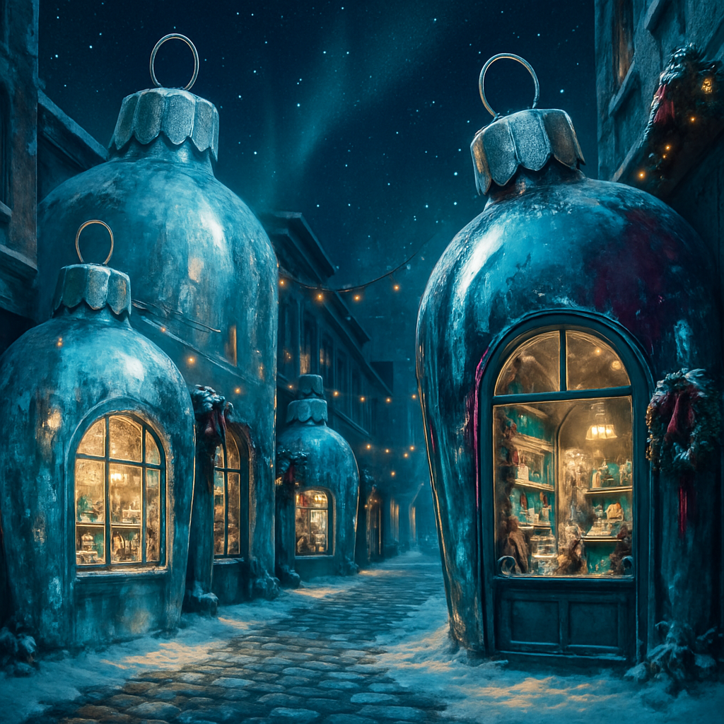Icicle Street Of Frozen Ornaments paint by numbers