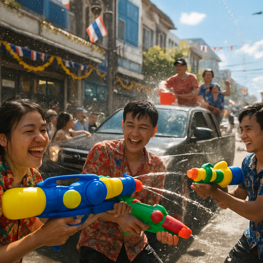 Joyous Songkran Water Festival In Thailand Paint by numbers kits
