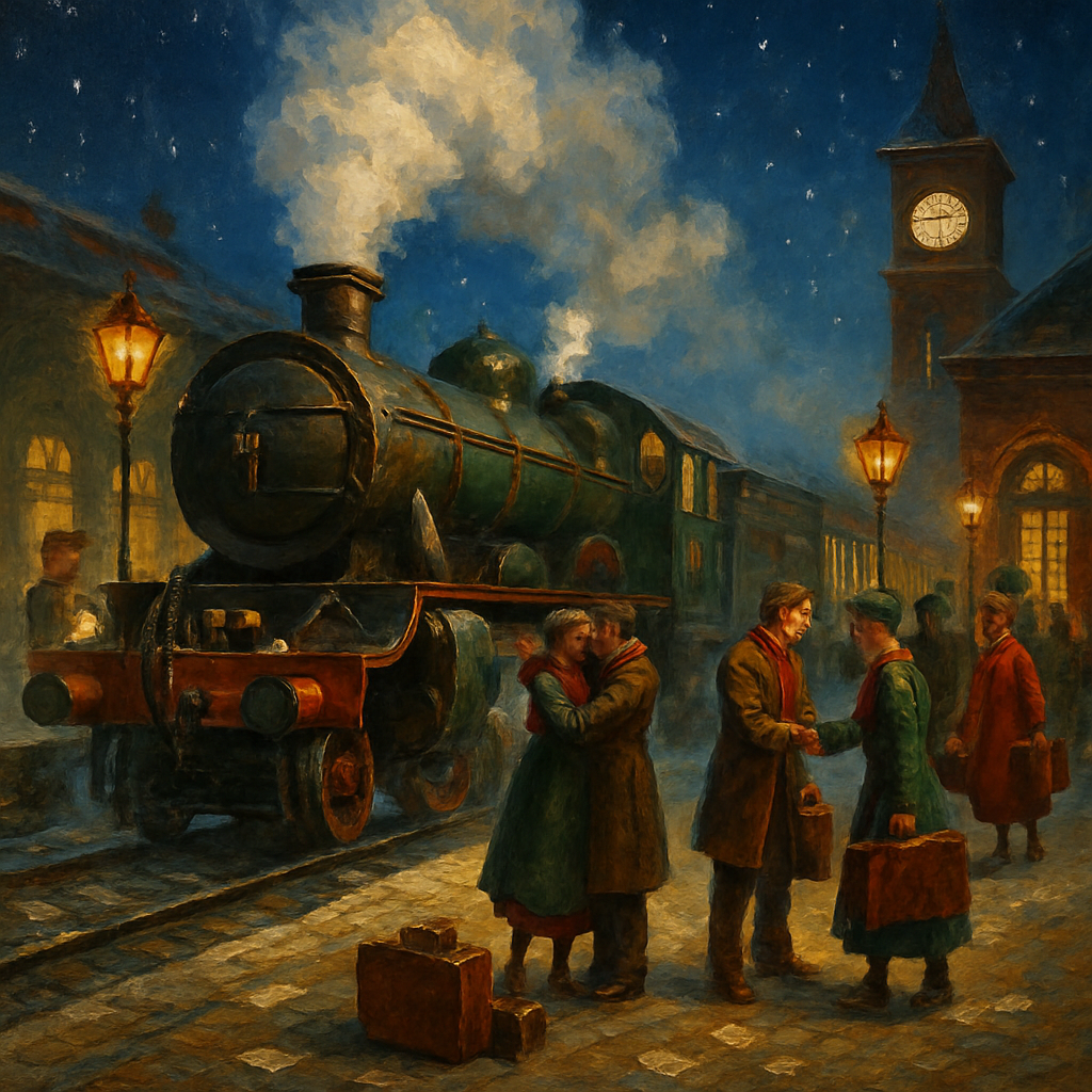 Polar Express Station Gathering paint by number