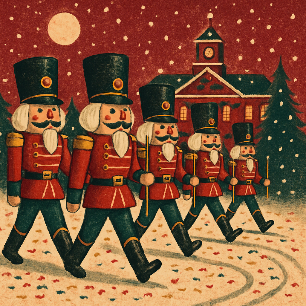 Nutcracker Parade Under Snowfall DIY paint by numbers