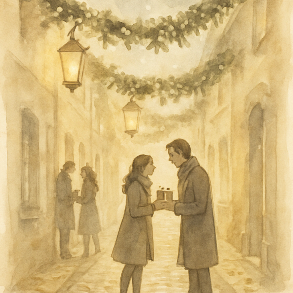 Mistletoe Alley Evening painting number kit