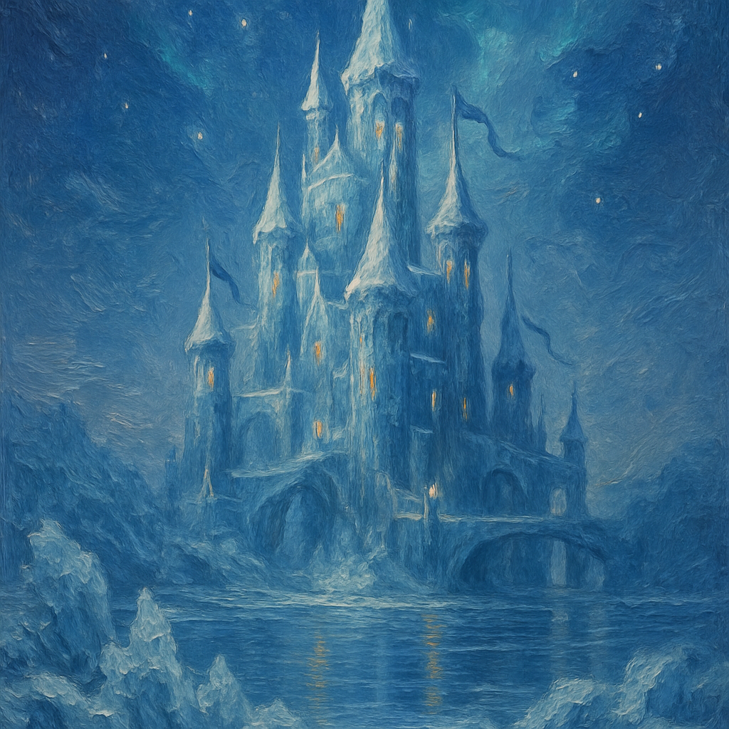 Fabled Ice Castle Twilight Numbered painting kits