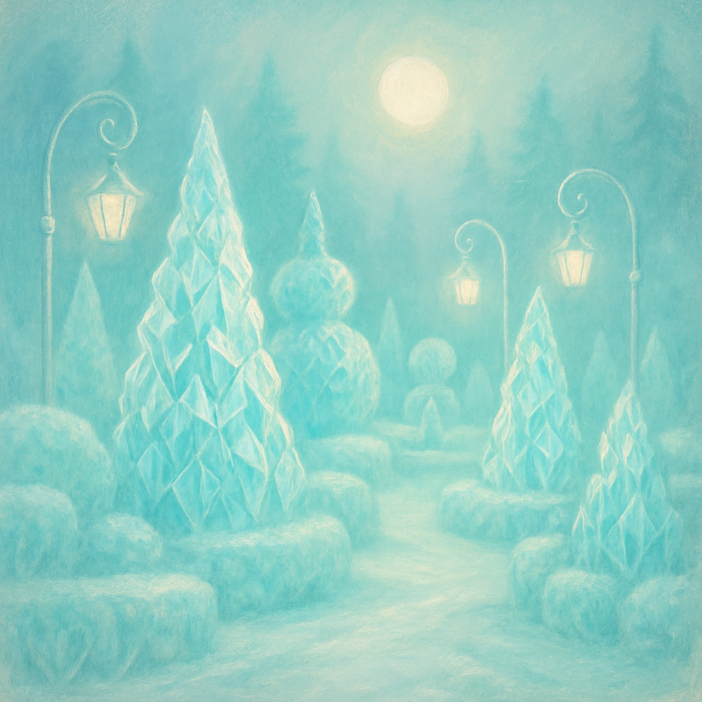 Lanterned Ice Garden Retreat paint by color