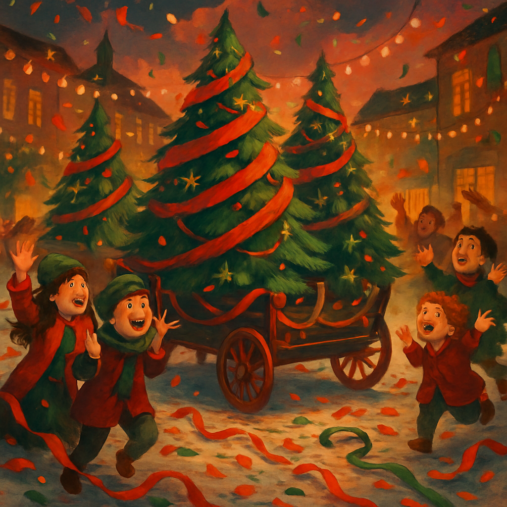 Ribboned Pine Parade Numbered painting kits