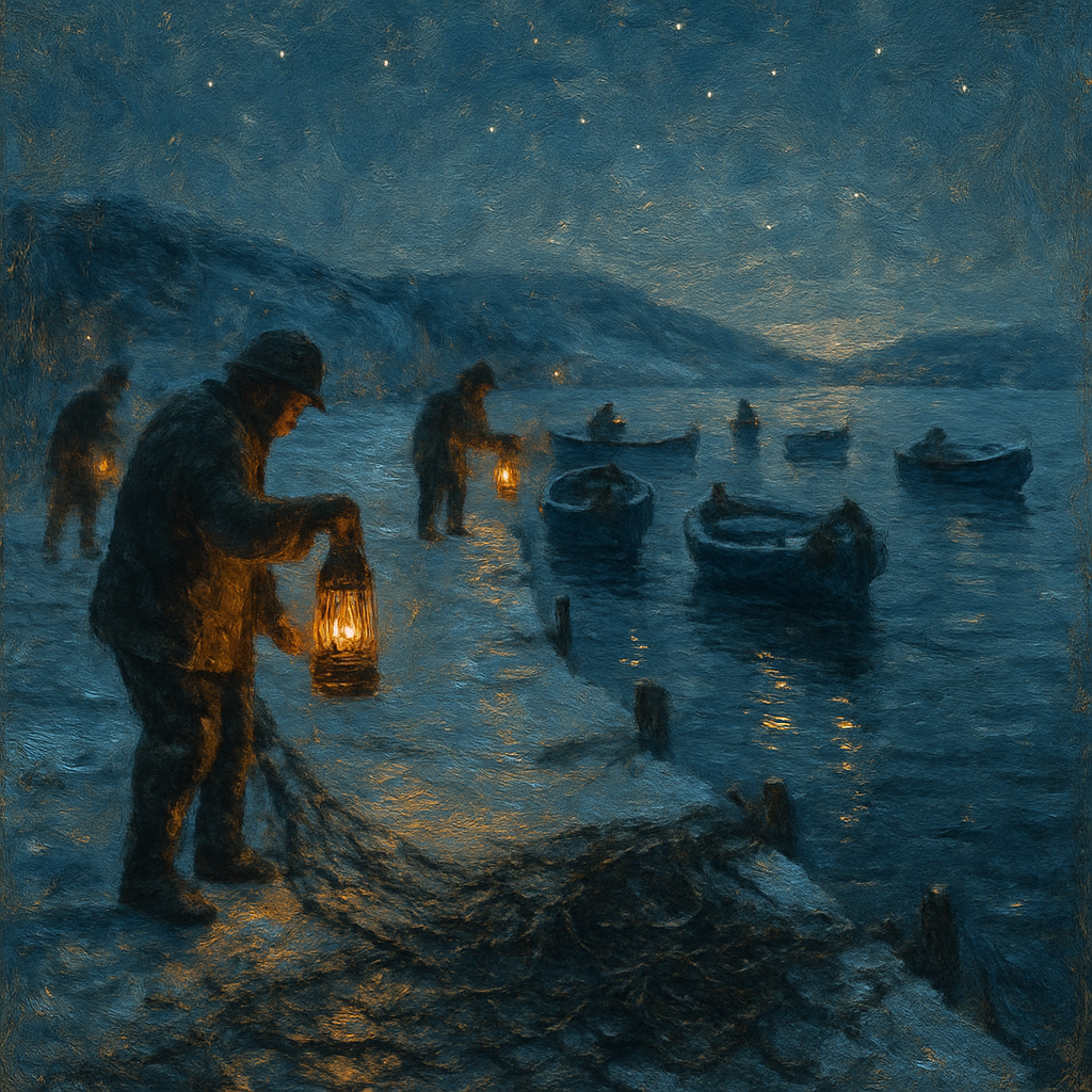 Fishermens Yuletide Lanterns paint by color