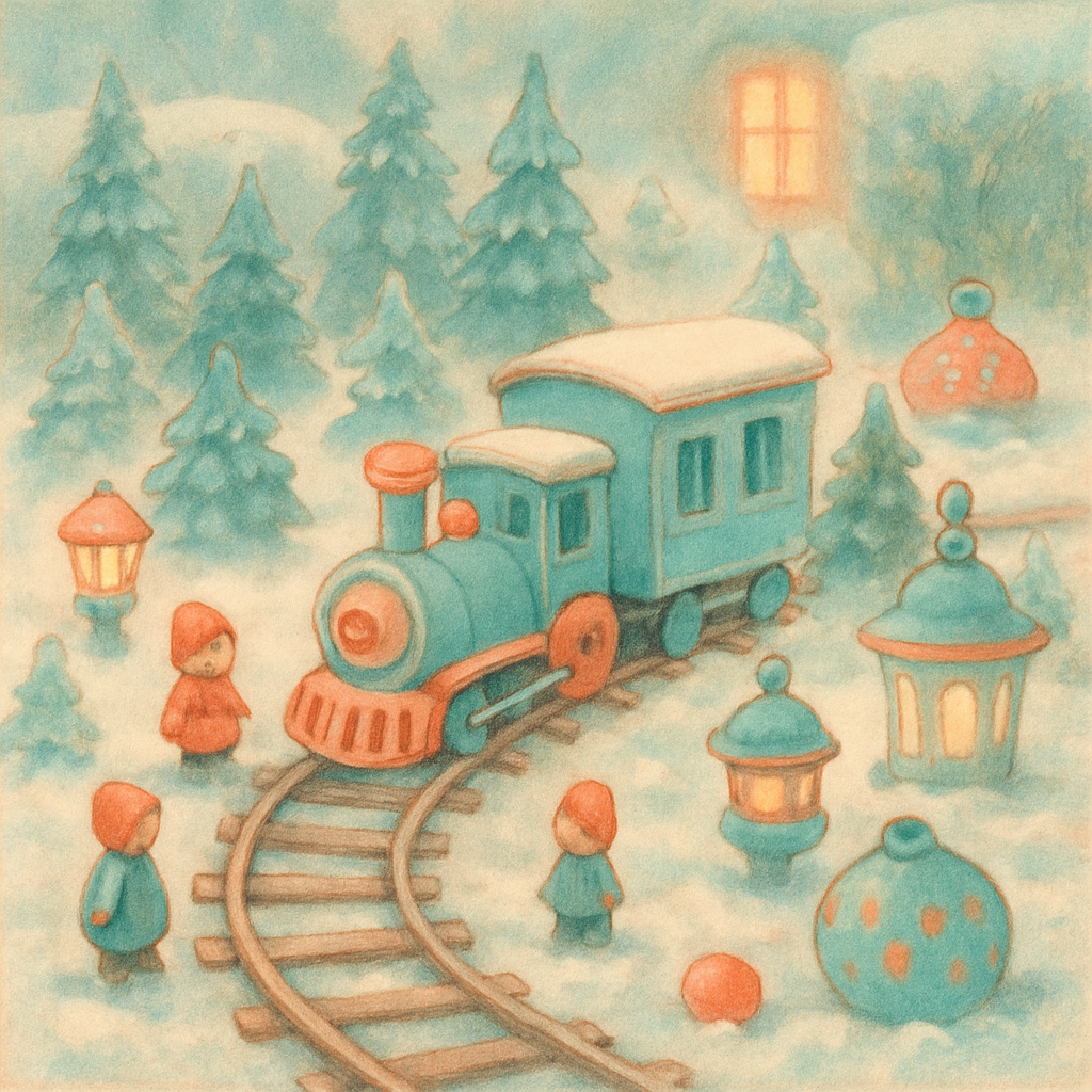 Frosted Toy Train Garden paint by color