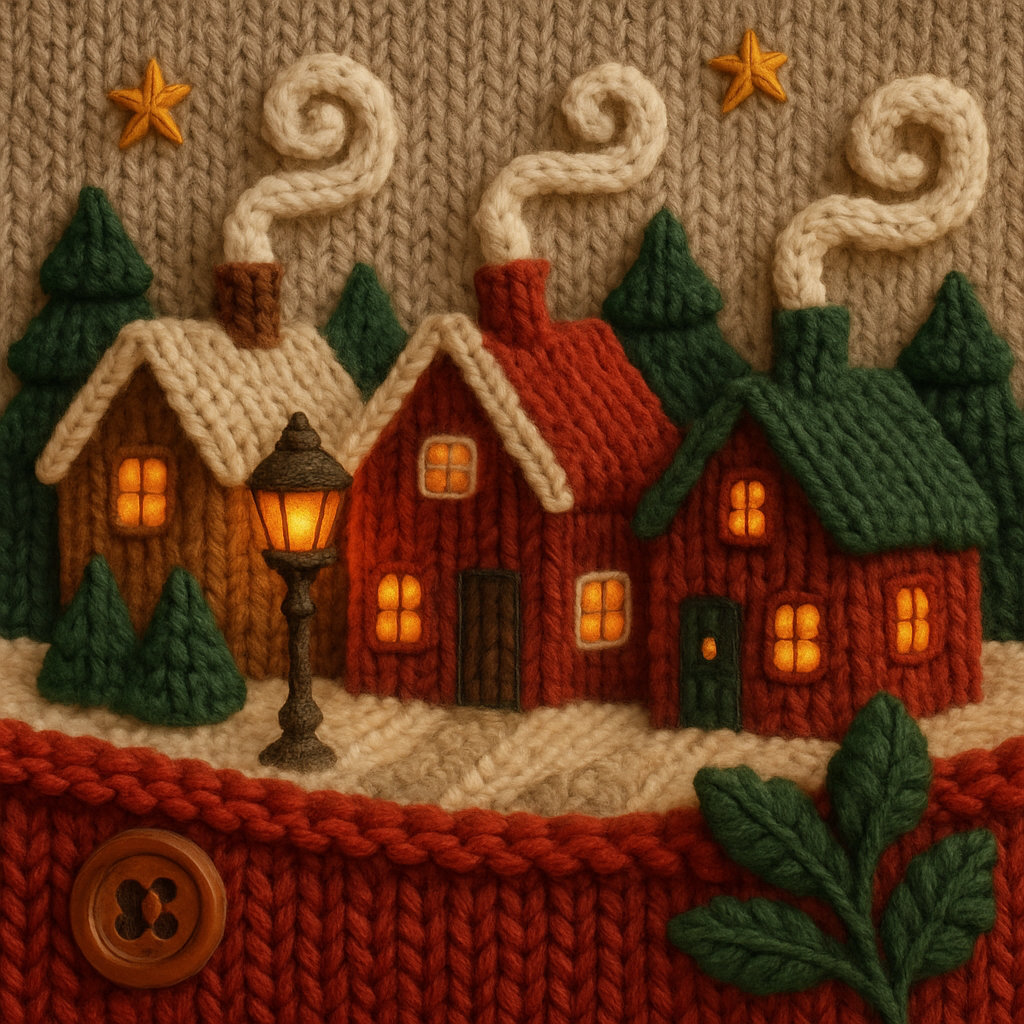 Knitted Village Festival paint by numbers