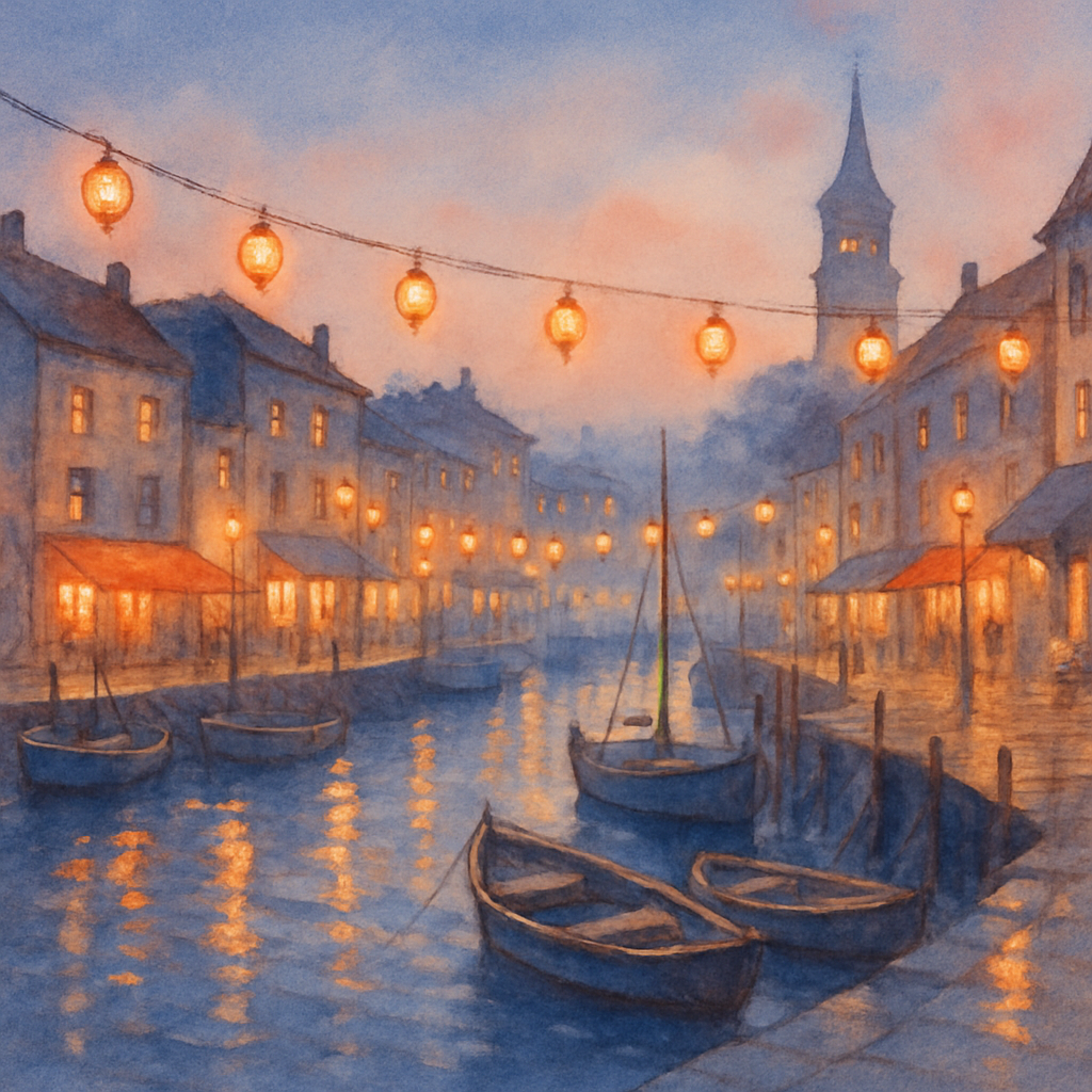 Cozy Harbor Twilight View DIY paint by numbers