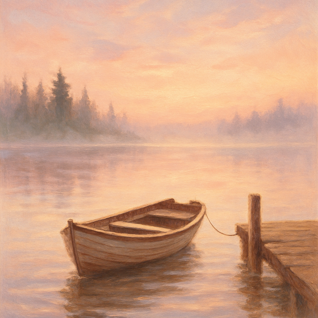 Misty Dawn Rowboat paint by color