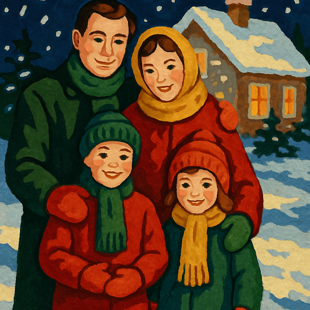 Snowbound Postcard Paint by numbers art