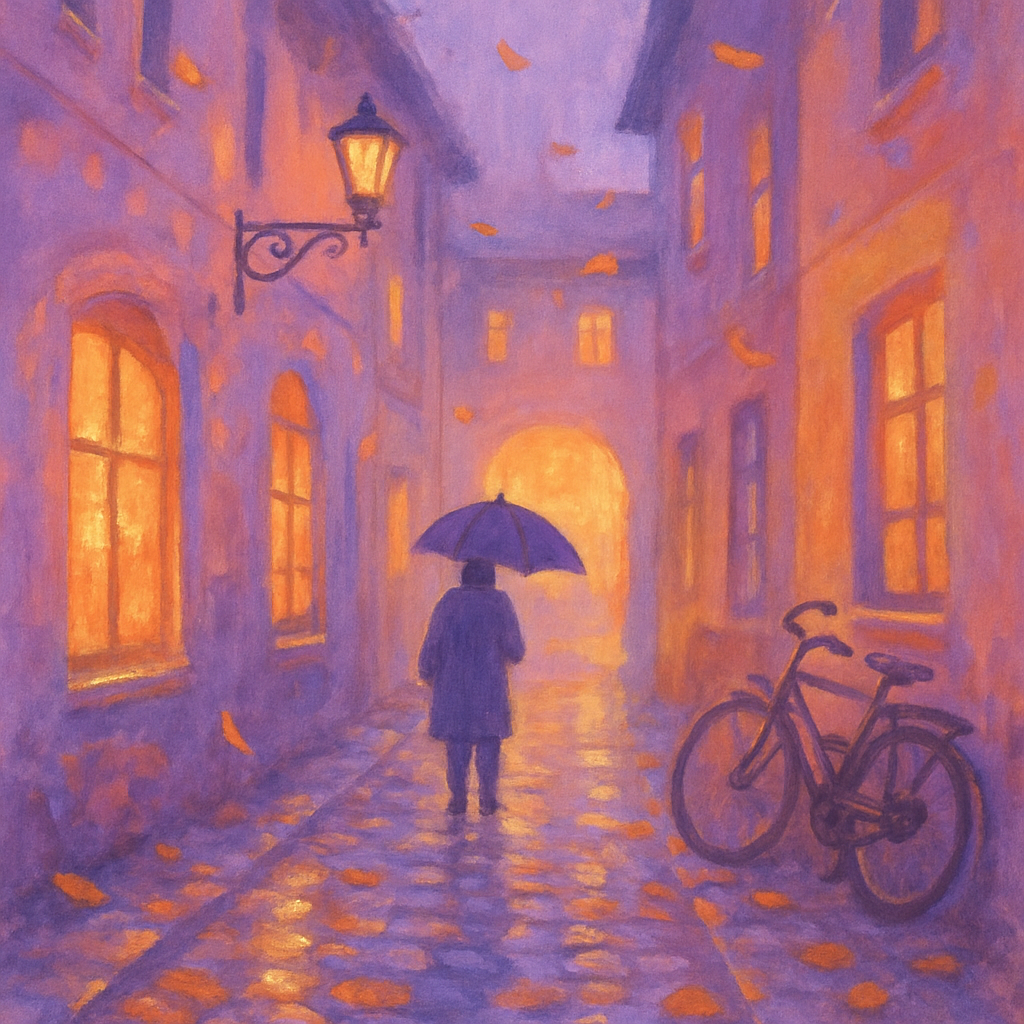 Lantern Alley Painted Cityscape Paint by numbers art