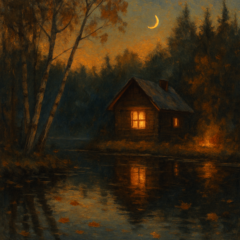 Cabin Window Glow Painting by numbers kit