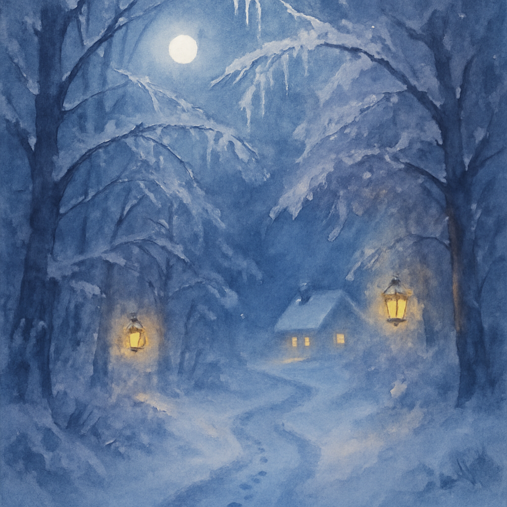 Moonlit Forest Path Paint by numbers art