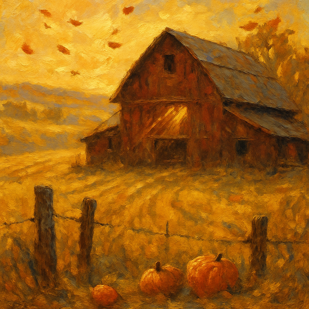 Sunlit Countryside Barn painting number kit