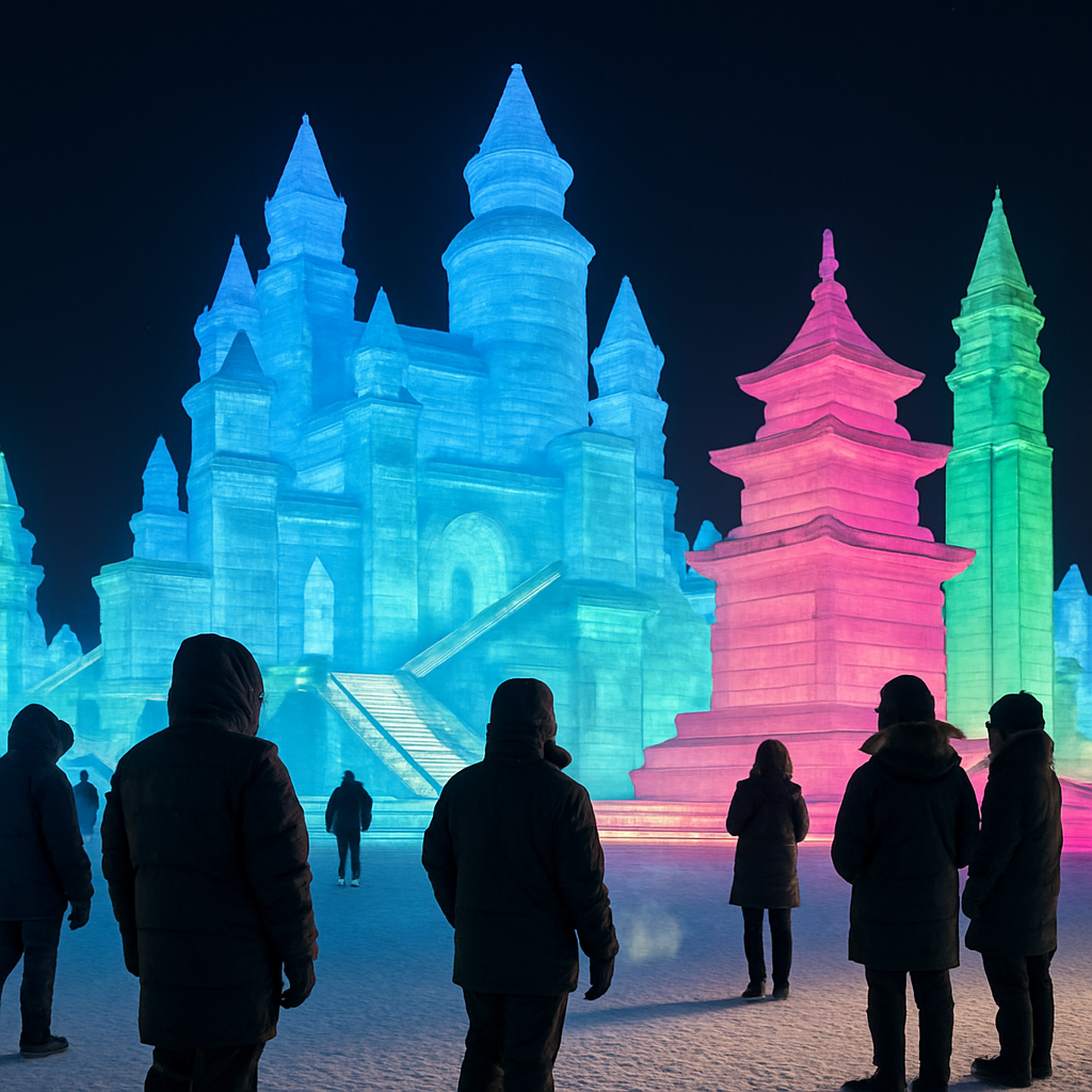 Harbin Ice And Snow Festival Sculptural Glow paint by numbers