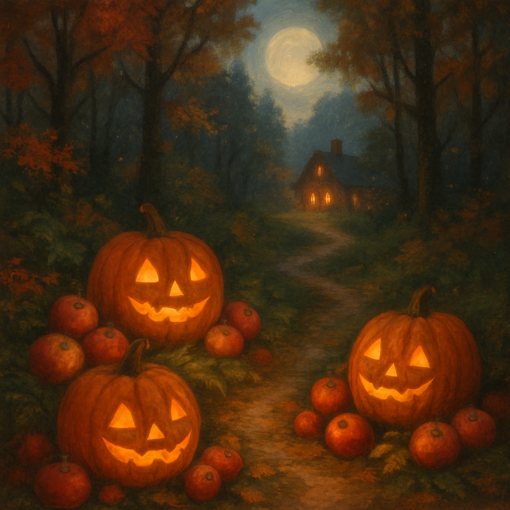 Enchanted Apple Lantern Path Paint by numbers art