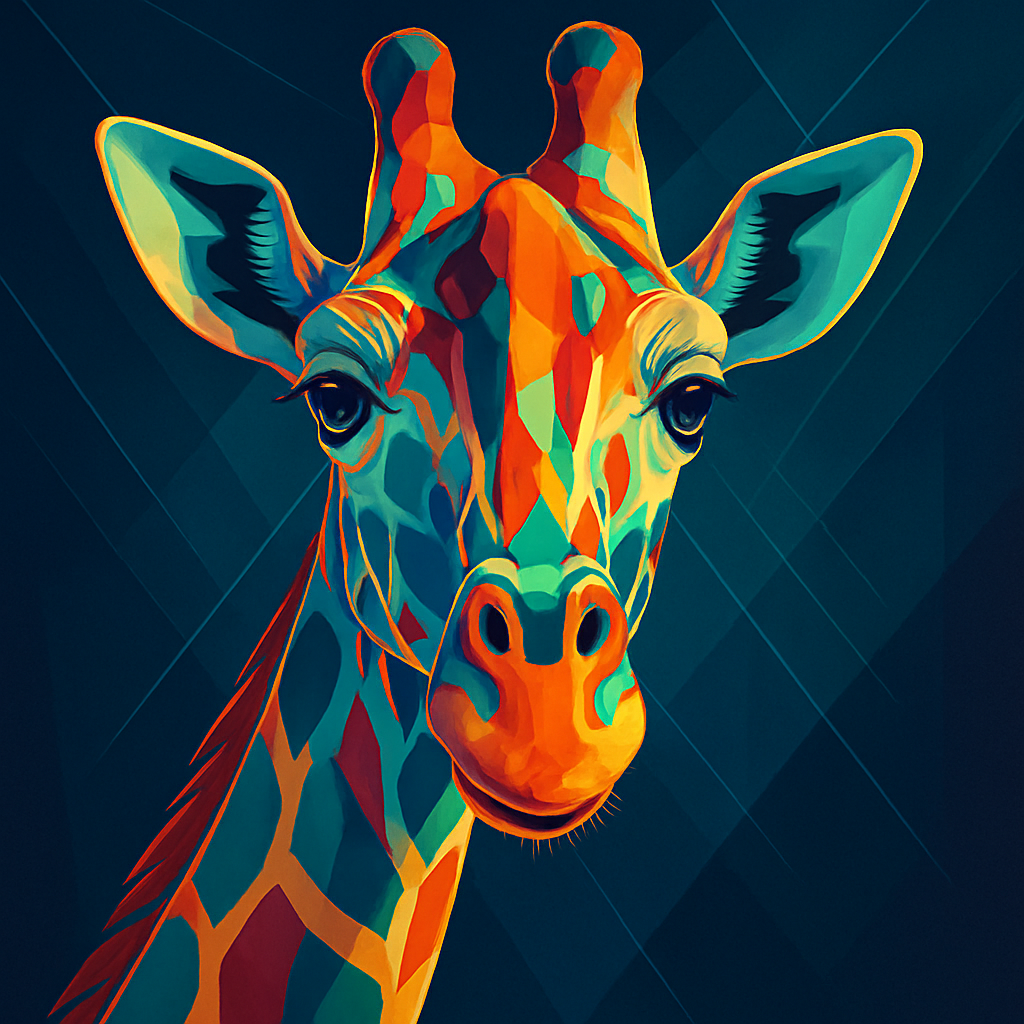 Electric Giraffe Mosaic DIY paint by numbers