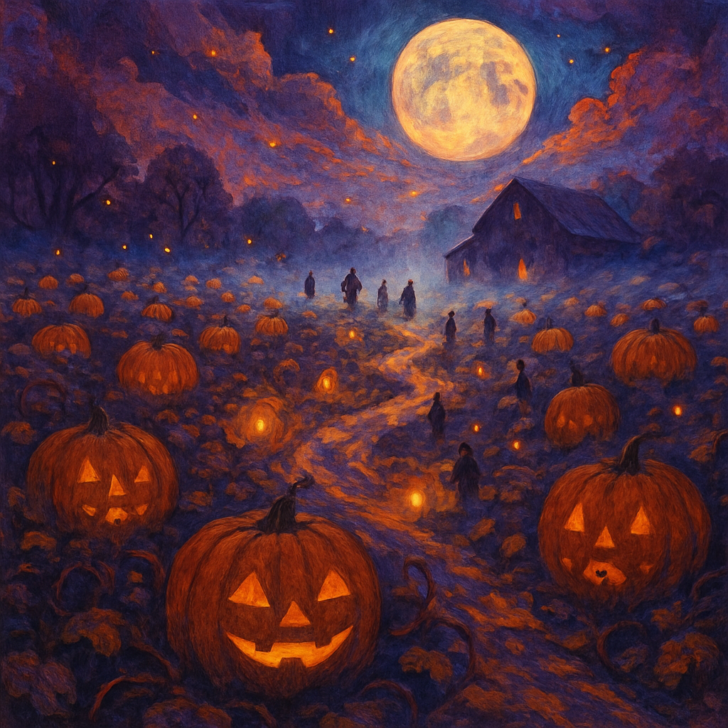 Pumpkin Lantern Vale Paint by numbers art