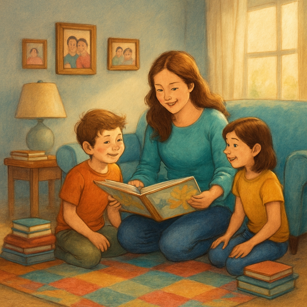 Midday Reading Circle With Mom paint by number