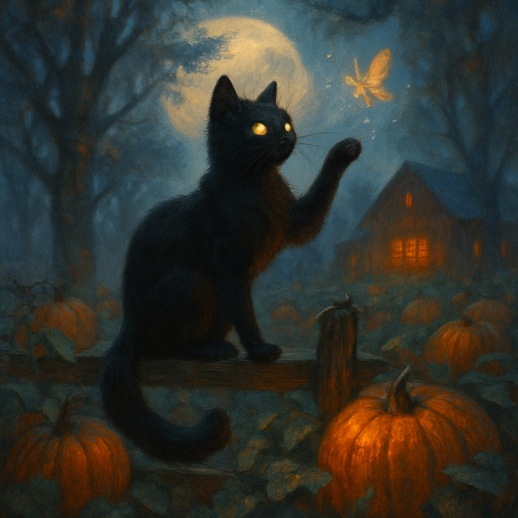 Cat Of The Midnight Orchard paint by color