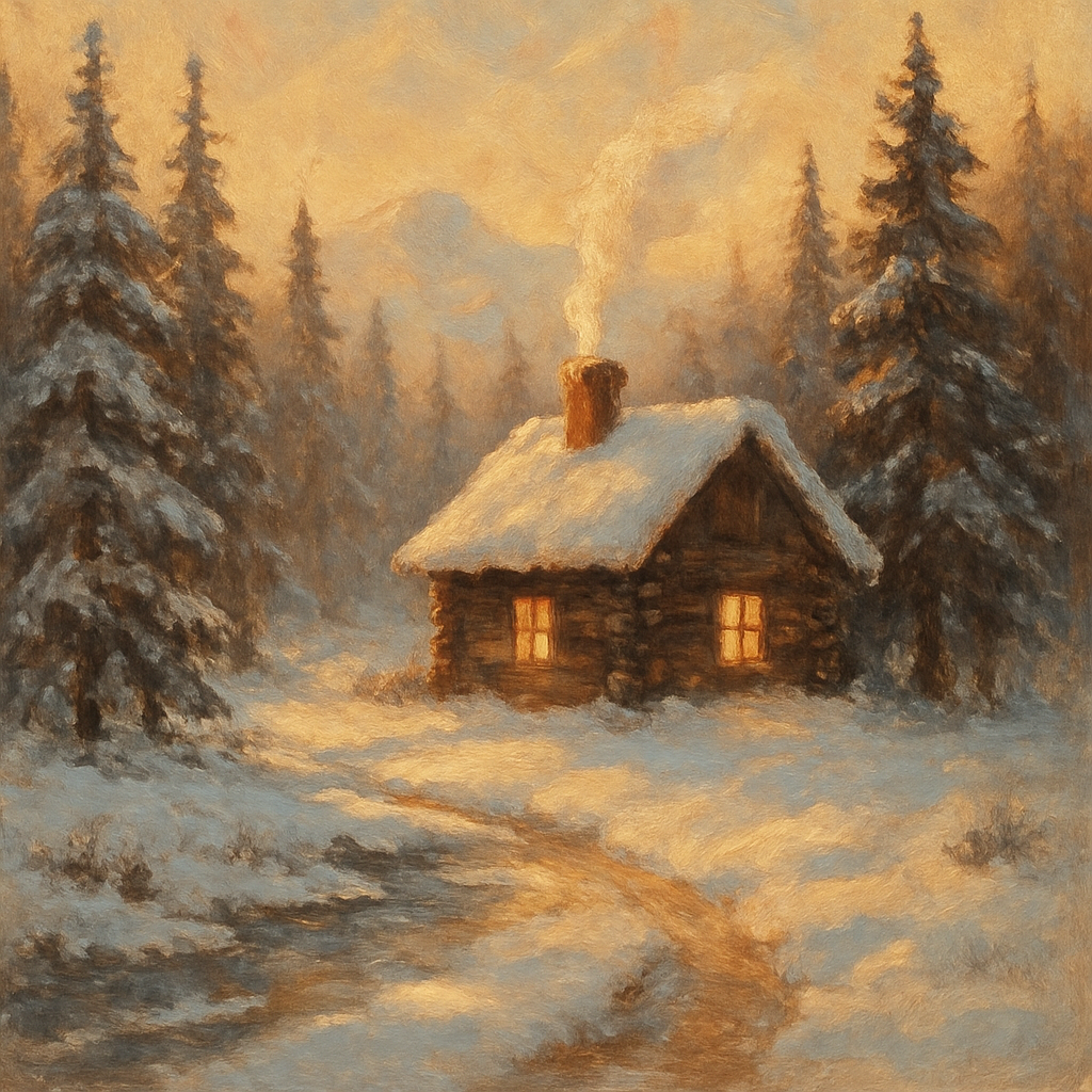 Cozy Cabin Among Pines Paint by numbers art