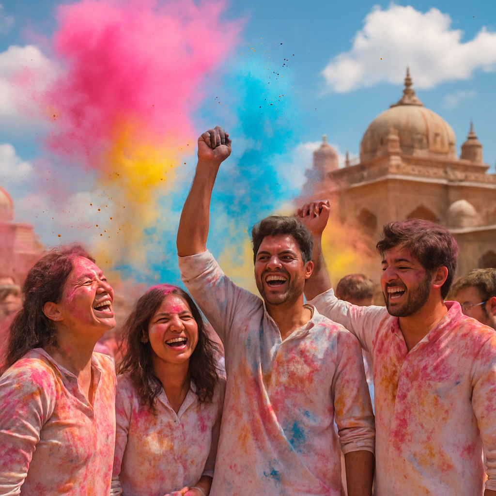 Holi Color Celebration In Mathura Paint by numbers kits