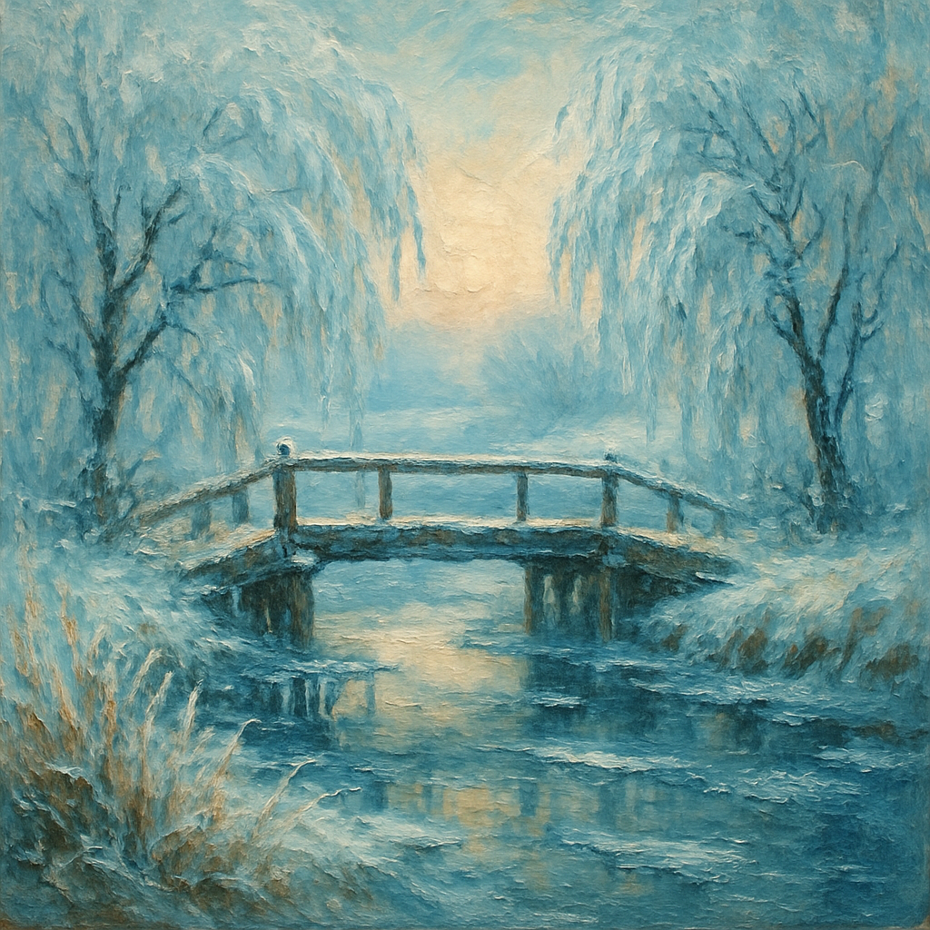 Frosted Bridge At Dawn paint by color
