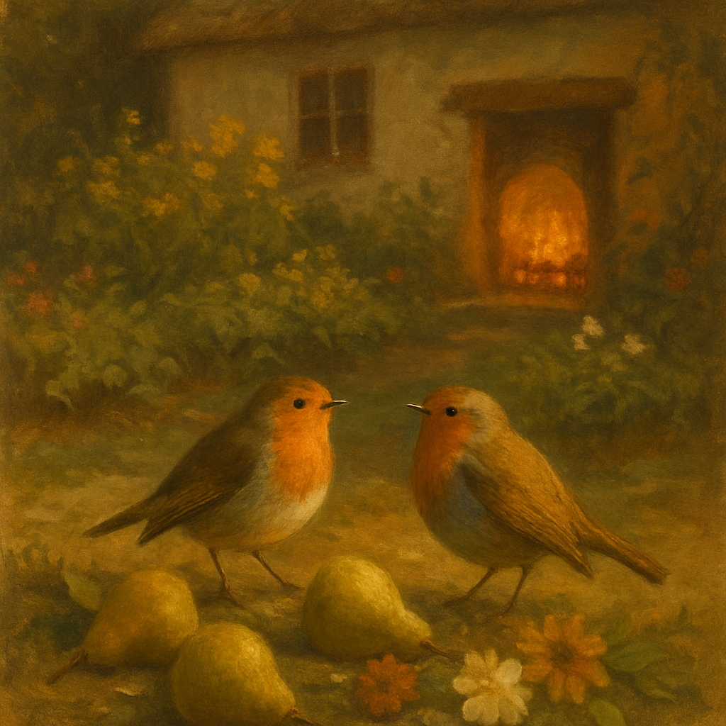 Robin Hearthside Garden Painted Numbered painting kits
