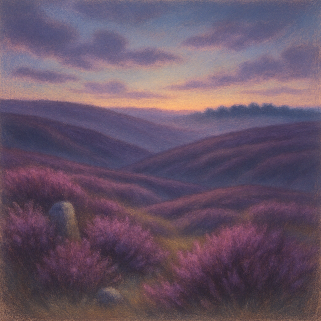 Rolling Heather At Dusk painting number kit