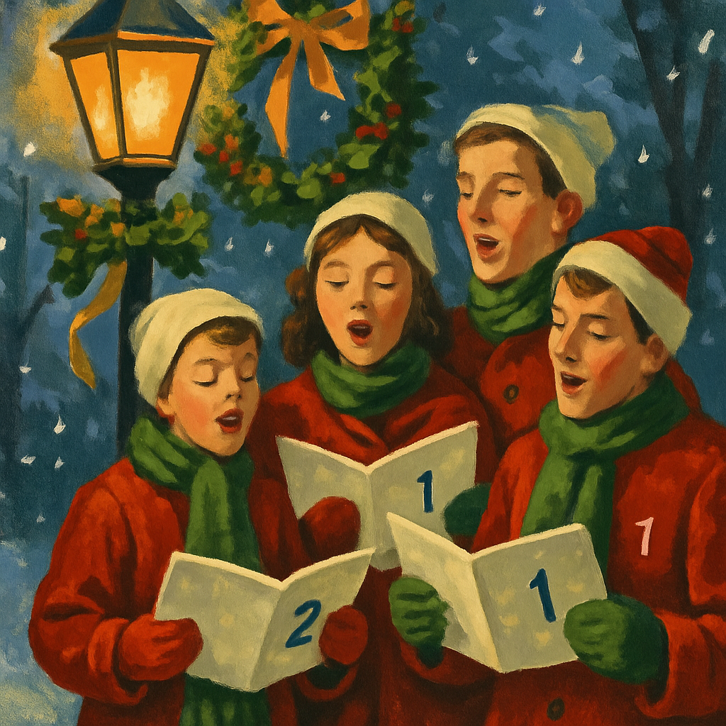 Caroling Lantern Light paint by number